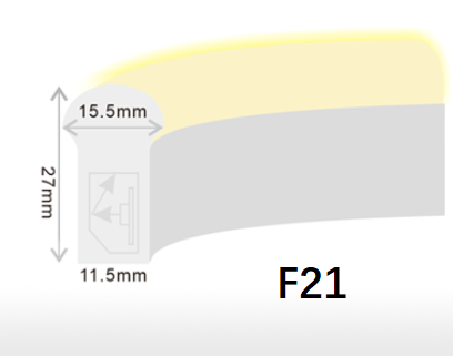 Flex Neon-LEIDENE Strook F15 SPI 24VDC 12W/Meter UV Bestand pvc met Vorminjectie 1