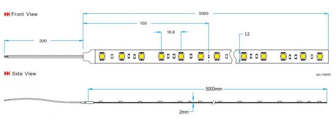 Decoratieve 5050 Flexibele LEIDENE Strooklichten in Ijs Blauwe Kleur 25000 - 35000K 14.4W/Meter 0