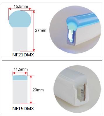 24V 5050 RGB Adresseerbare DMX-Neon LEIDENE Strooklichten 8 pixel/Waterdichte Meter IP68 2