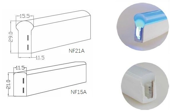 F21A enige Kleur 5050 LEIDEN Neon Flex Rope Light 14.4W/M IP68 voor Openluchtoverzichtsdecoratie 3