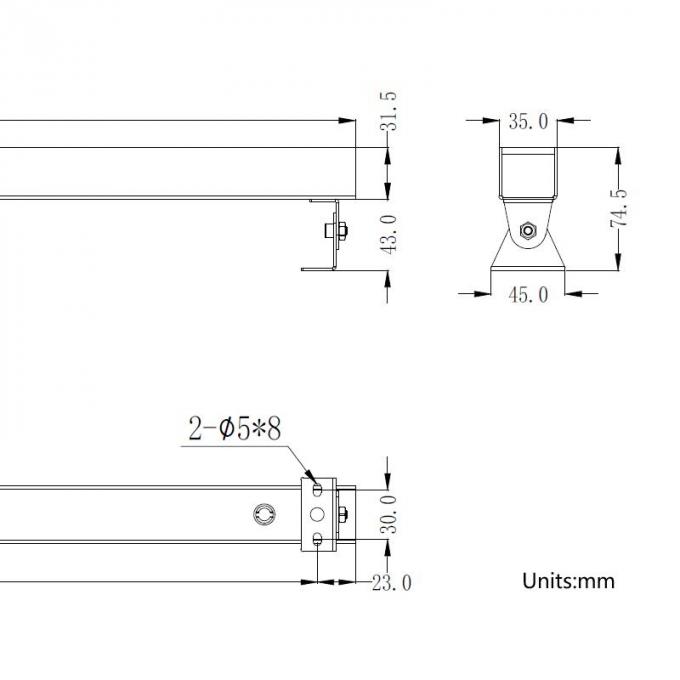 Het Roestvrije staal LEIDEN van IP68 SUS316 Onderwater Lineair Licht met Regelbare Steun 24VDC 24W 0